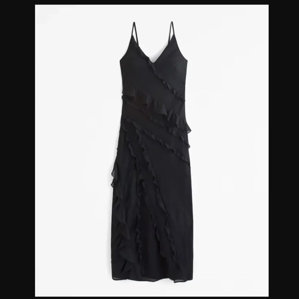 Abercrombie Women's Draped Ruffle Maxi Dress XS